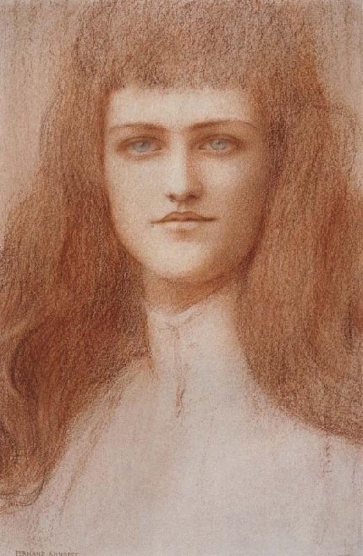 Fernand Khnopff Head of a Young Englishwoman Sweden oil painting art